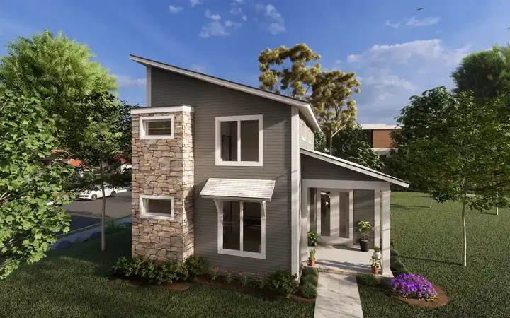 Modern house plans 11-515 - front exterior, 1,780 sq ft, 3 bed, 2 bath house plans | Monster House Plans