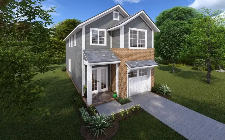 Traditional house plans 11-517 - front exterior, 1,567 sq ft, 3 bed, 2 bath house plans | Monster House Plans