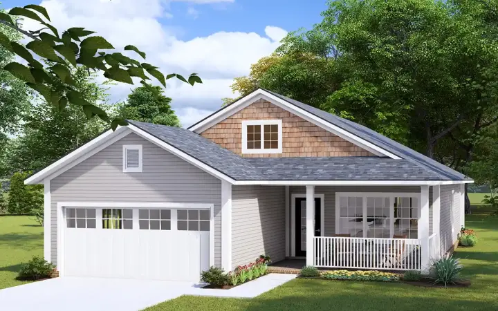 Country house plans 11-532 - front exterior, 1,388 sq ft, 3 bed, 2 bath house plans | Monster House Plans