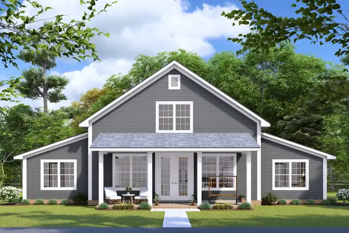 Farmhouse house plans 11-551 - front exterior, 1,784 sq ft, 3 bed, 2 bath house plans | Monster House Plans