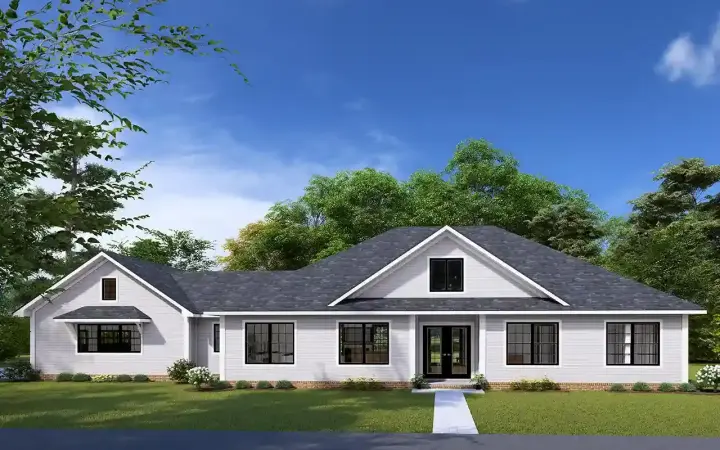 Farmhouse house plans 11-553 - front exterior, 1,938 sq ft, 3 bed, 2 bath house plans | Monster House Plans