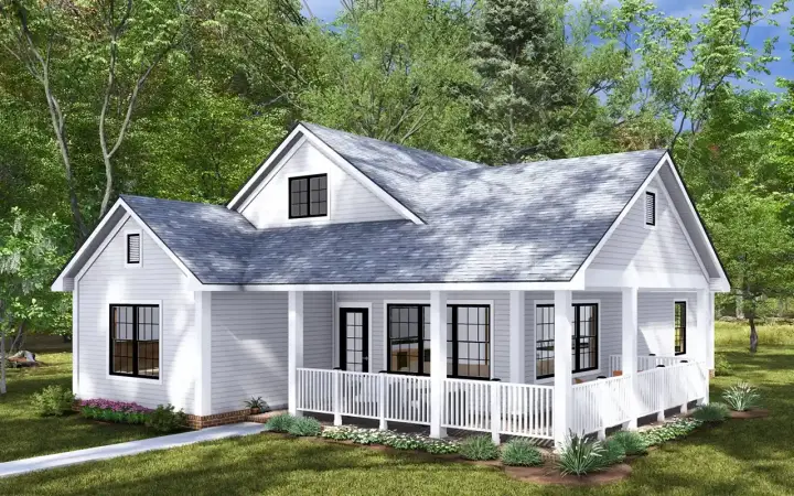 Country house plans 11-560 - front exterior, 1,195 sq ft, 2 bed, 2 bath house plans | Monster House Plans