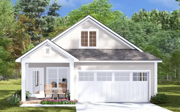Traditional house plans 11-565 - front exterior, 1,597 sq ft, 3 bed, 2 bath house plans | Monster House Plans