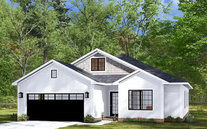 Traditional house plans 11-571 - front exterior, 1,471 sq ft, 3 bed, 2 bath house plans | Monster House Plans