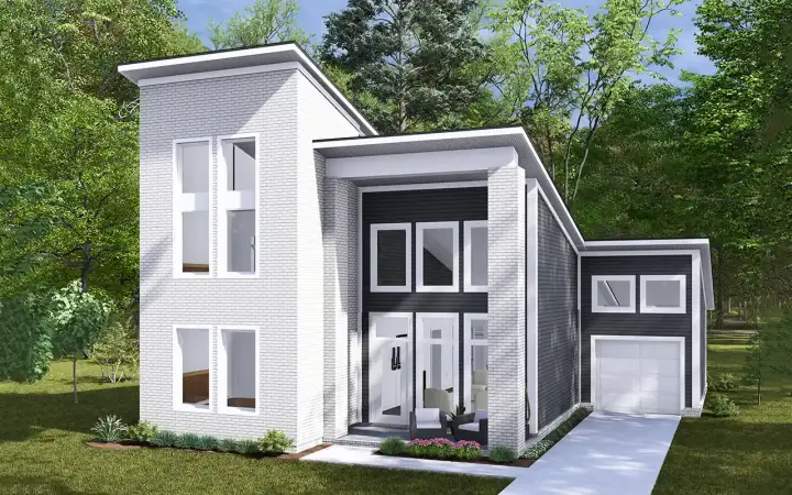 Modern house plans 11-574 - front exterior, 1,746 sq ft, 4 bed, 3 bath house plans | Monster House Plans
