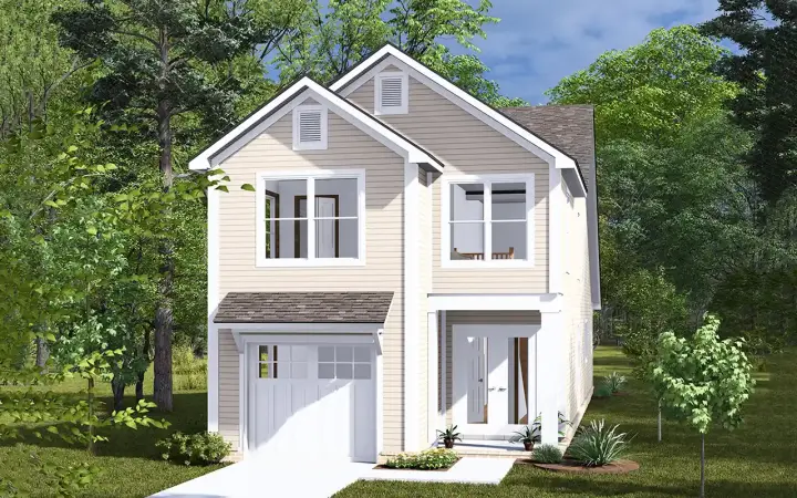 Traditional house plans 11-581 - front exterior, 1,434 sq ft, 3 bed, 3 bath house plans | Monster House Plans