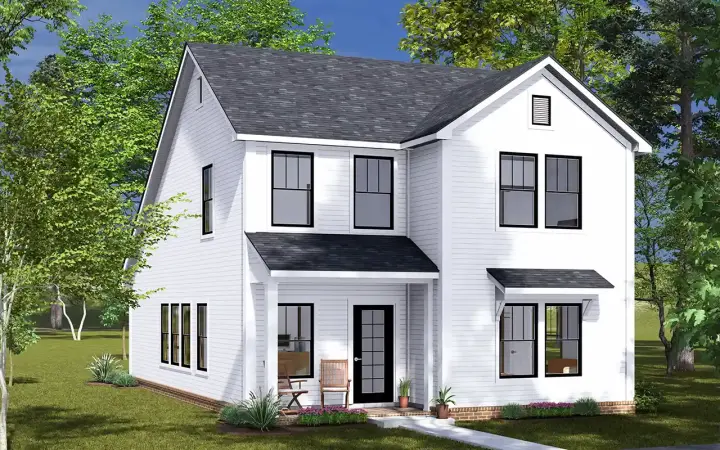 Traditional house plans 11-591 - front exterior, 1,562 sq ft, 3 bed, 3 bath house plans | Monster House Plans