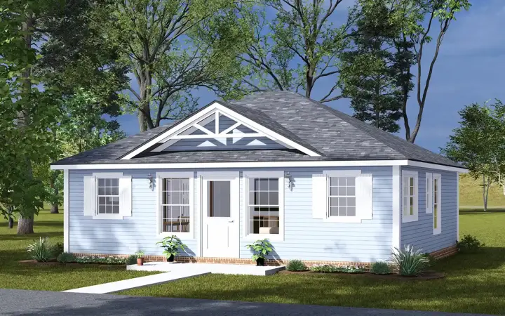 Accessory Dwelling Unit house plans 11-594 - front exterior, 791 sq ft, 2 bed, 2 bath house plans | Monster House Plans