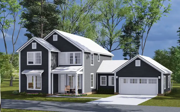 Farmhouse house plans 11-595 - front exterior, 2,262 sq ft, 4 bed, 3 bath house plans | Monster House Plans