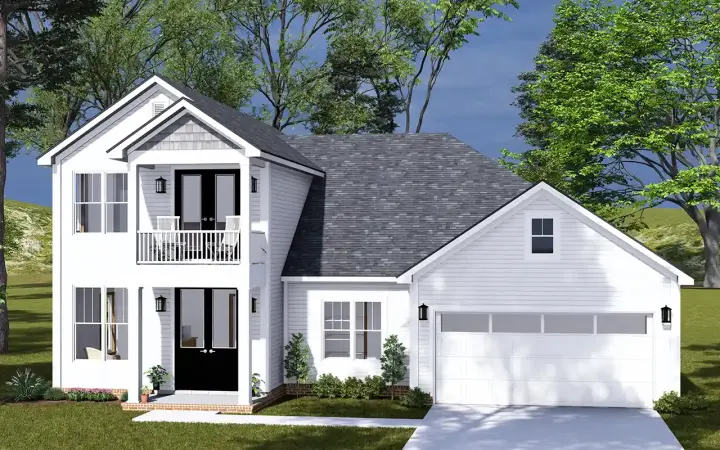 Farmhouse house plans 11-598 - front exterior, 2,038 sq ft, 3 bed, 2 bath house plans | Monster House Plans