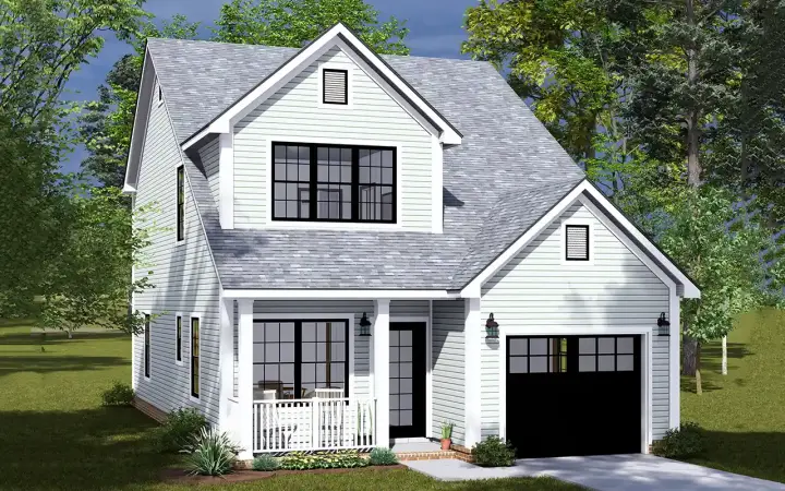 Traditional house plans 11-600 - front exterior, 1,491 sq ft, 3 bed, 2 bath house plans | Monster House Plans