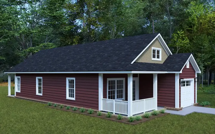 Traditional house plans 11-603 - front exterior, 1,172 sq ft, 2 bed, 2 bath house plans | Monster House Plans