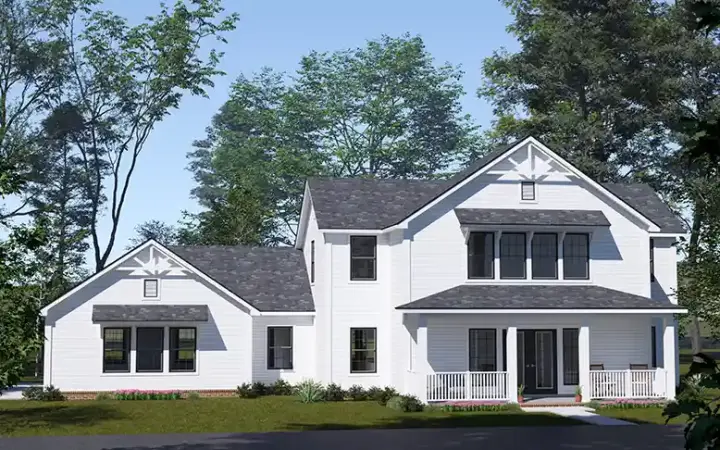 Modern Farmhouse house plans 11-620 - front exterior, 2,394 sq ft, 3 bed, 3 bath house plans | Monster House Plans