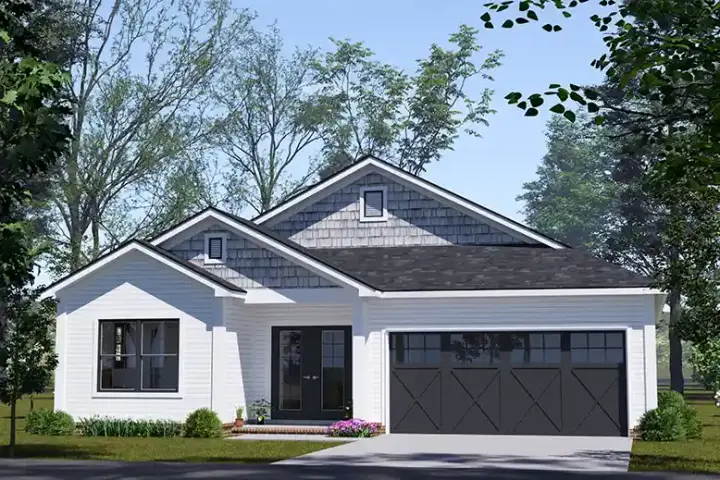 Traditional house plans 11-634 - front exterior, 1,498 sq ft, 3 bed, 2 bath house plans | Monster House Plans