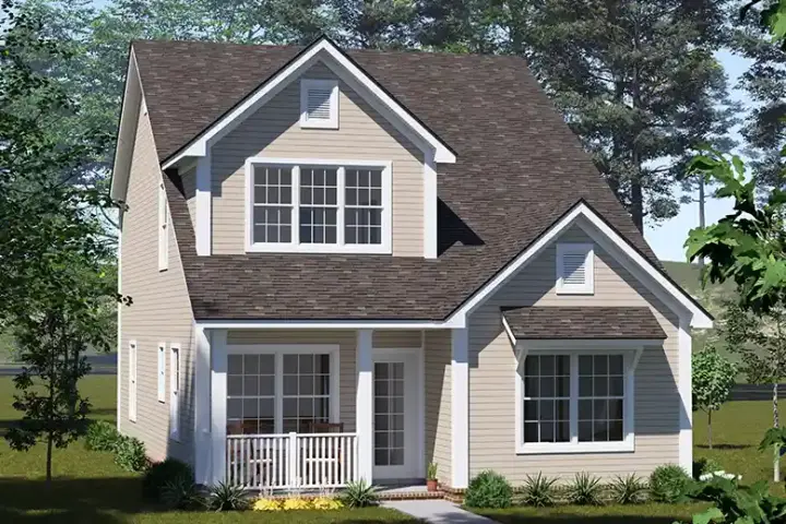 Traditional house plans 11-635 - front exterior, 1,769 sq ft, 4 bed, 3 bath house plans | Monster House Plans