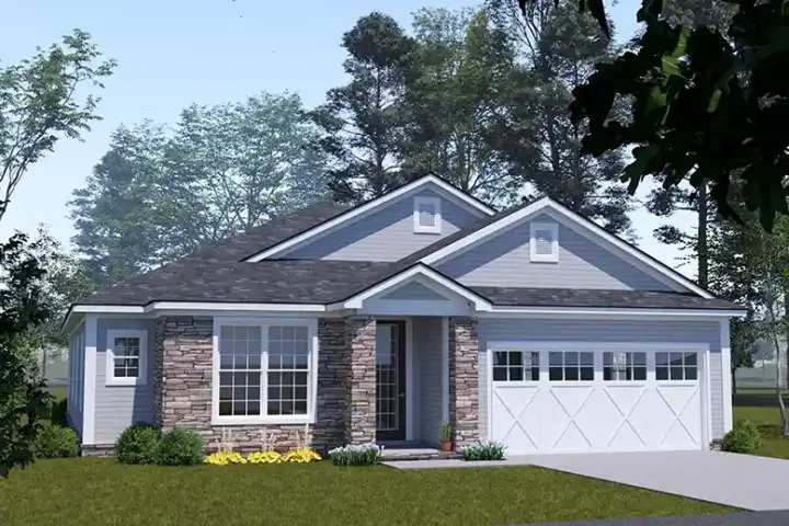 Traditional house plans 11-641 - front exterior, 1,764 sq ft, 4 bed, 3 bath house plans | Monster House Plans