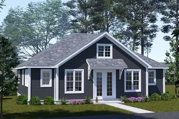 Traditional house plans 11-643 - front exterior, 1,049 sq ft, 2 bed, 2 bath house plans | Monster House Plans