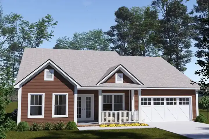 Craftsman house plans 11-649 - front exterior, 1,854 sq ft, 4 bed, 2 bath house plans | Monster House Plans