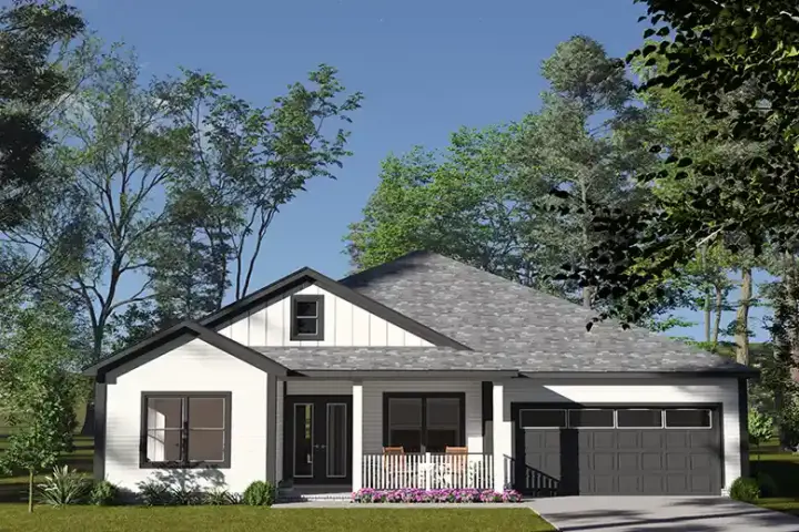 Cottage house plans 11-650 - front exterior, 1,854 sq ft, 4 bed, 2 bath house plans | Monster House Plans