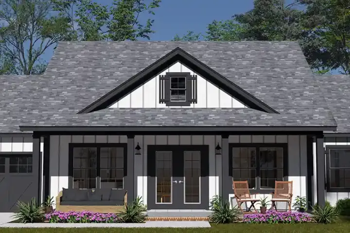 Modern Farmhouse house plans 11-654 - front exterior, 1,122 sq ft, 3 bed, 2 bath house plans | Monster House Plans