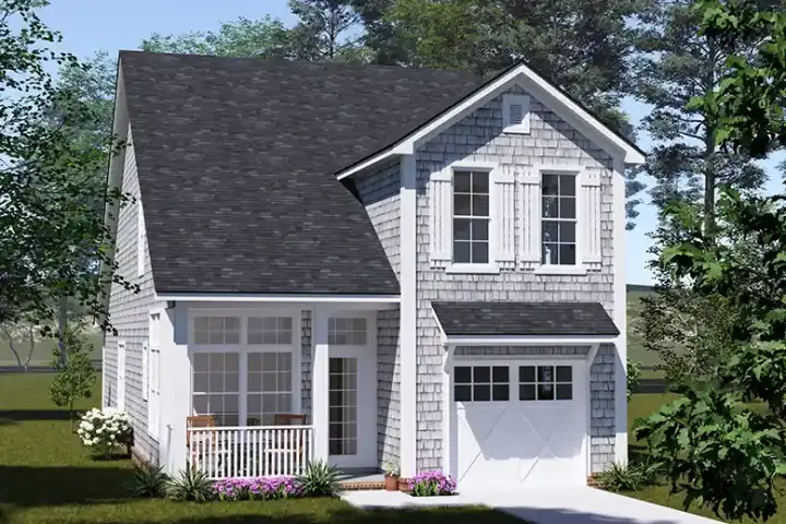 Country house plans 11-690 - front exterior, 1,393 sq ft, 3 bed, 2 bath house plans | Monster House Plans