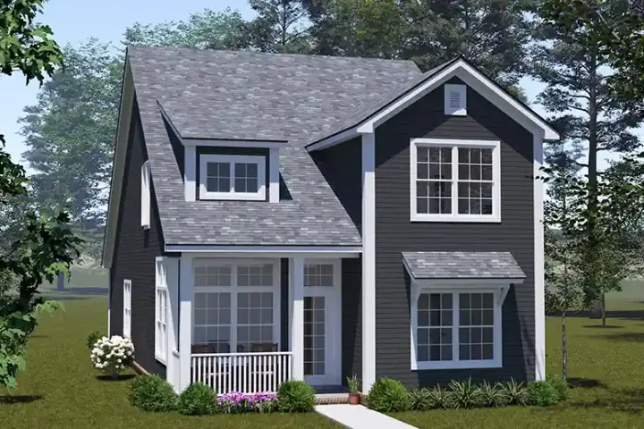 Cottage house plans 11-691 - front exterior, 1,643 sq ft, 3 bed, 3 bath house plans | Monster House Plans