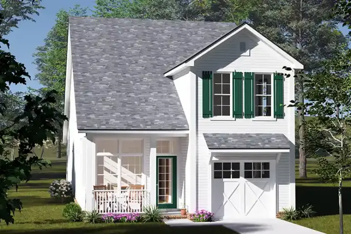 Traditional house plans 11-698 - front exterior, 1,562 sq ft, 3 bed, 2 bath house plans | Monster House Plans