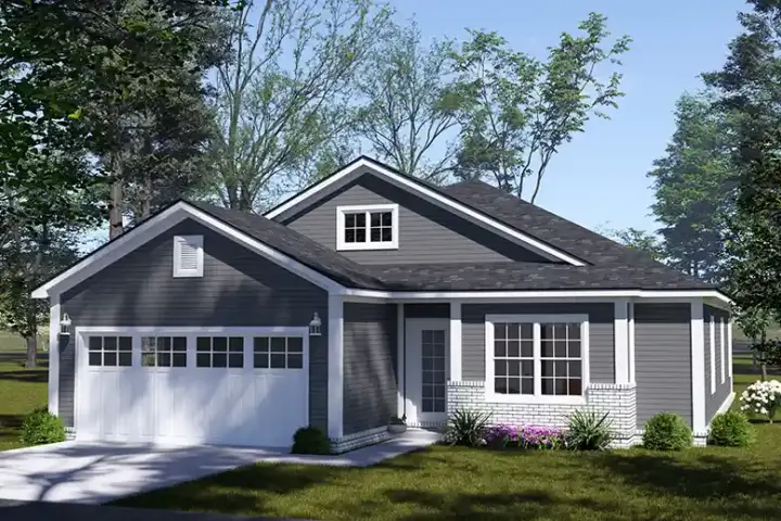 Traditional house plans 11-702 - front exterior, 1,680 sq ft, 3 bed, 2 bath house plans | Monster House Plans