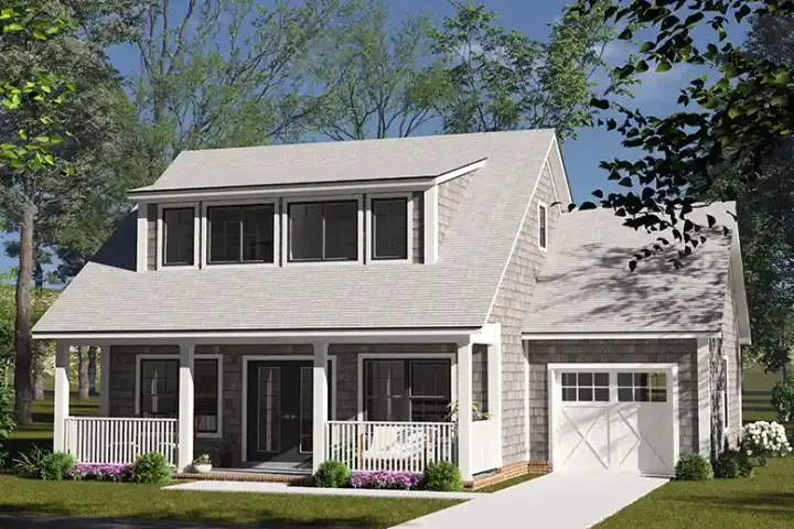 Craftsman house plans 11-704 - front exterior, 1,288 sq ft, 3 bed, 2 bath house plans | Monster House Plans