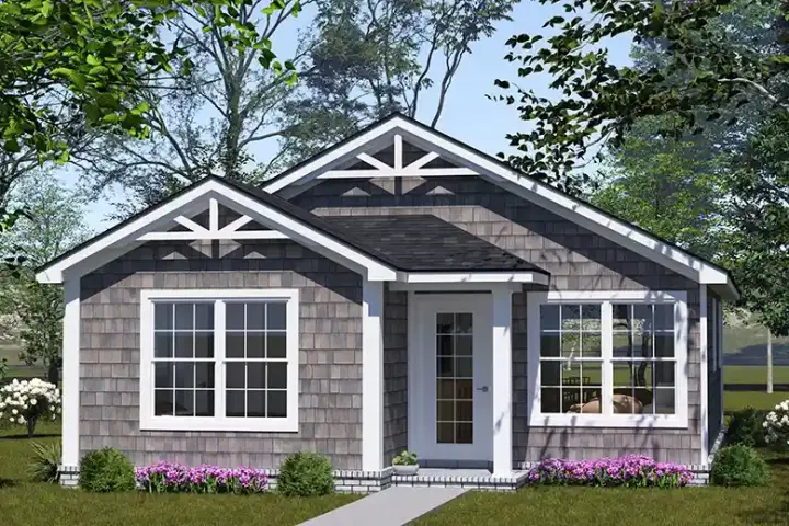 Accessory Dwelling Unit house plans 11-709 - front exterior, 799 sq ft, 2 bed, 2 bath house plans | Monster House Plans