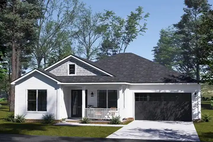 Traditional house plans 11-715 - front exterior, 1,897 sq ft, 4 bed, 2 bath house plans | Monster House Plans