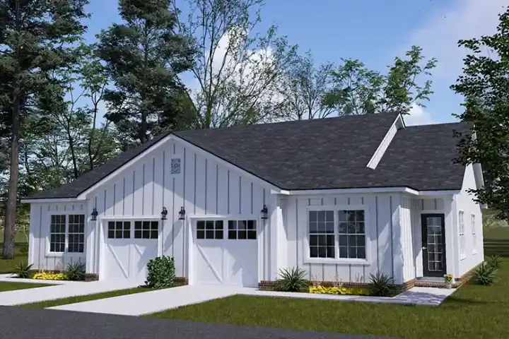 Farmhouse house plans 11-717 - front exterior, 1,892 sq ft, 4 bed, 4 bath house plans | Monster House Plans