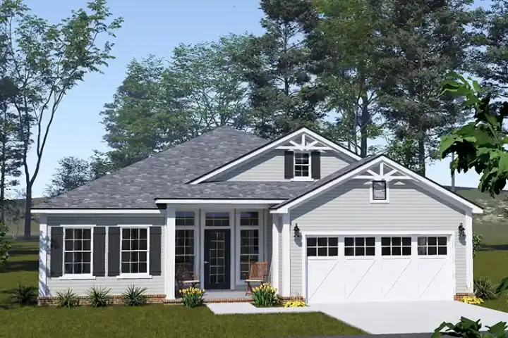 Traditional house plans 11-719 - front exterior, 1,729 sq ft, 3 bed, 2 bath house plans | Monster House Plans