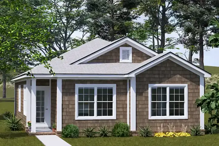 Traditional house plans 11-725 - front exterior, 1,242 sq ft, 3 bed, 2 bath house plans | Monster House Plans