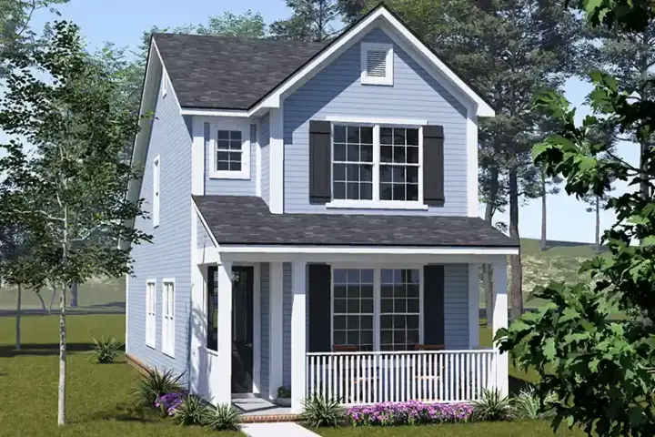 Traditional house plans 11-726 - front exterior, 1,357 sq ft, 3 bed, 3 bath house plans | Monster House Plans