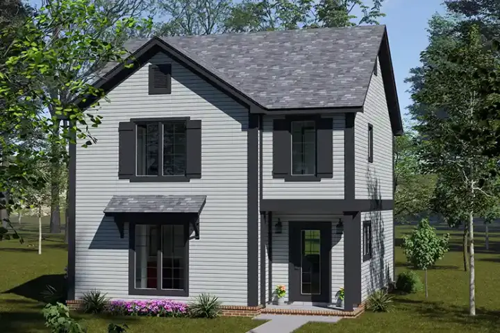 Traditional house plans 11-736 - front exterior, 1,328 sq ft, 3 bed, 3 bath house plans | Monster House Plans