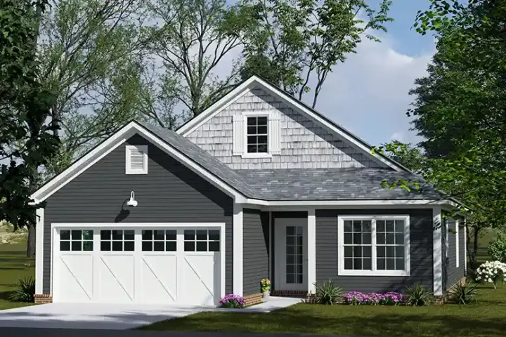 Traditional house plans 11-737 - front exterior, 1,385 sq ft, 3 bed, 2 bath house plans | Monster House Plans