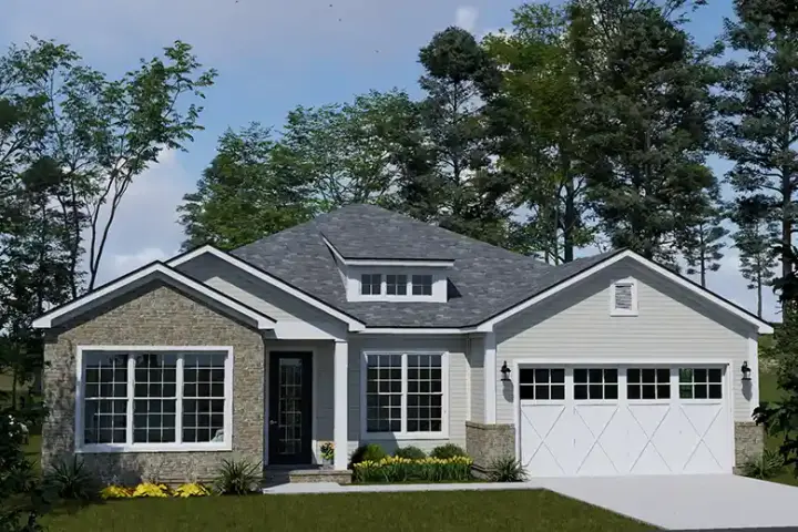 Craftsman house plans 11-739 - front exterior, 1,838 sq ft, 4 bed, 2 bath house plans | Monster House Plans