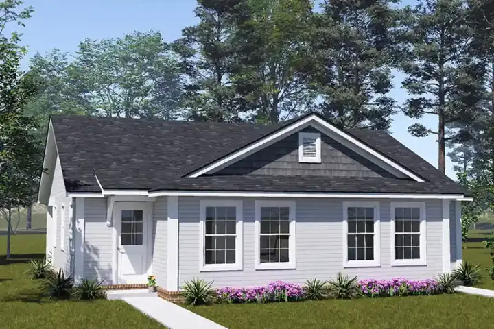 Cottage house plans 11-742 - front exterior, 1,384 sq ft, 4 bed, 4 bath house plans | Monster House Plans