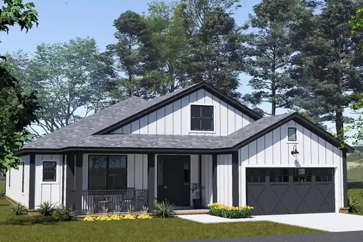 Farmhouse house plans 11-746 - front exterior, 1,952 sq ft, 4 bed, 3 bath house plans | Monster House Plans