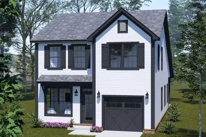 Modern Farmhouse house plans 11-748 - front exterior, 1,685 sq ft, 4 bed, 2 bath house plans | Monster House Plans