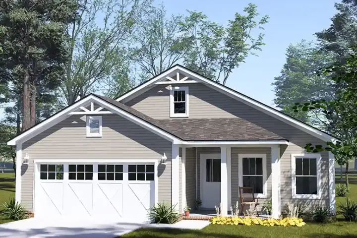 Traditional house plans 11-750 - front exterior, 1,480 sq ft, 3 bed, 2 bath house plans | Monster House Plans