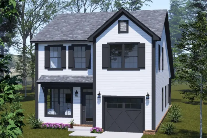New American house plans 11-758 - front exterior, 1,685 sq ft, 4 bed, 2 bath house plans | Monster House Plans