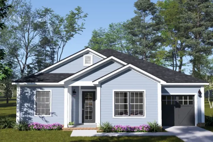 Cottage house plans 11-774 - front exterior, 1,464 sq ft, 4 bed, 3 bath house plans | Monster House Plans