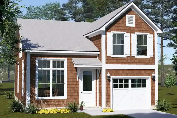 Traditional house plans 11-786 - front exterior, 1,592 sq ft, 3 bed, 3 bath house plans | Monster House Plans