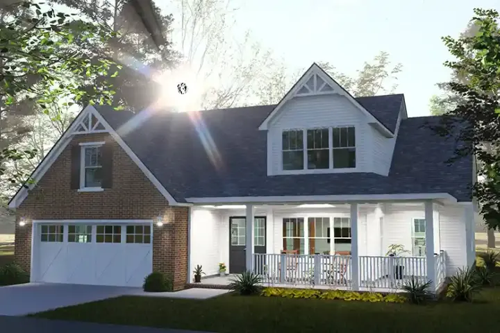 Modern Farmhouse house plans 11-789 - front exterior, 1,983 sq ft, 3 bed, 2 bath house plans | Monster House Plans