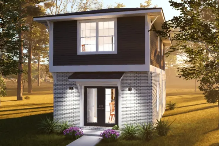 Modern house plans 11-795 - front exterior, 1,152 sq ft, 2 bed, 2 bath house plans | Monster House Plans