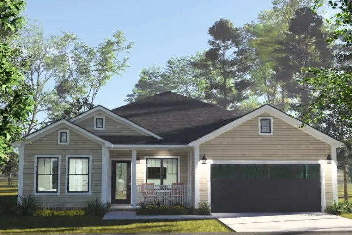 Cottage house plans 11-796 - front exterior, 1,556 sq ft, 3 bed, 3 bath house plans | Monster House Plans
