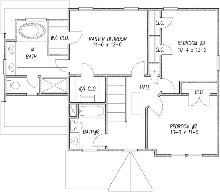Upper/Second Floor Plan: 111-105