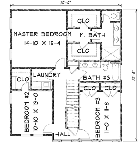 Upper/Second Floor Plan: 111-108